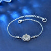 XRA002 Four-Leaf Grass Bracelet 925 Silver Moissanite Diamond Bracelet(50 Points White Gold)