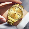 OLEVS 5526 Men Diamond Set Luminous Waterproof Quartz Watch(Gold)