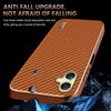 For Samsung Galaxy A06 4G AZNS Electroplated Edge Carbon Fiber Texture Phone Case(Brown)