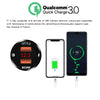 WUPP ZH-975A3 Motorcycle Aluminum Alloy Waterproof Mobile Phone Double QC3.0 Quick Charging Charger with Voltmeter(Silver)