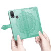 For Alcatel 1L 2021 Mandala Flower Embossed Horizontal Flip Leather Case with Holder & Three Card Slots & Wallet & Lanyard(Green)