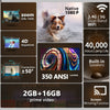 Home HD Projector 1080P Bluetooth WIFI Mobile Phone Smart Projector, Specification: UK Plug(2+16G)