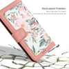 For iPhone 12 / 12 Pro Floral Pattern Leather Phone Case with Lanyard(Pink)