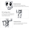 S925 Sterling Silver Skull Skeleton Beads DIY Bracelet Necklace Accessories