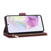 For Samsung Galaxy A26 5G Multifunctional Frosted Zipper Wallet Leather Phone Case(Wine Red)