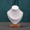 Solid Wood Small Size Portrait Necklace Display Stand Heart Shaped Necklace Counter Display Stand(White)