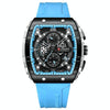 Curren 8442 Sport Six-Hand Silicone Strap Men Quartz Watch, Color: White Shell Blue