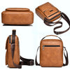 WEIXIER Retro Men Small Satchel Bag PU Shoulder Bag Commuter Messenger Bag(Dark Brown)