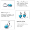S925 Sterling Silver Heart Turquoise Ear Buckle Women Earrings