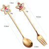 4pcs /Pack Christmas Stainless Steel Spoon And Fork Star Pendant Cutlery Gift Set, Specification: 304 Spoon Fork