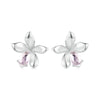S925 Sterling Silver Platinum Plated Flower Earrings For Women(SCE1723)