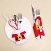Christmas Table Decoration Christmas Small Clothes Pants Cutlery Cover(Cloth Button)
