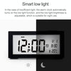 Automatic Night Light Electronic Clock Large Screen Adjustable Backlight Alarm Clock (Black)