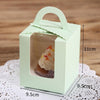 50 Pieces Muffin Cup Cake Box Portable Window Cake Packaging Box(Pink)