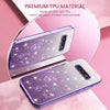 For Samsung Galaxy S10+ Gradient Glitter Flower All-inclusive Phone Case(Purple)