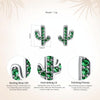Personality Fresh Cactus S925 Sterling Silver Female Earrings