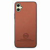 For Samsung Galaxy A04 4G Twill Fabric Leather Skin Back Phone Case(Brown)