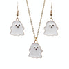 Halloween Jewelry Alloy Ghost Earrings Necklace(White Earrings+Necklace)