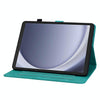 For Samsung Galaxy Tab A9 Lily Embossed Leather Tablet Case(Green)