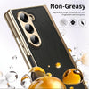 For Samsung Galaxy Z Fold6 Integrated Gold Wire Silver Brocade Plating Phone Case(Black)