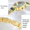 BS Bee Sister  FA1700 Diamond Inlaid Ladies Watch Symphony Wrist Watch(Golden Green)