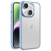 For iPhone 14 Hardware Side Cooling Skin Feel Frosted Metal Lens Frame Phone Case(Sky Blue)