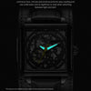 Ochstin 7237 Business Leather Wrist Wrist Waterproof Luminous Skeleton Mechanical Watch(Silver+Black)
