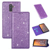 For Samsung Galaxy A6+ / J8 (2018) Ultrathin Glitter Magnetic Horizontal Flip Leather Case with Holder & Card Slots(Purple)