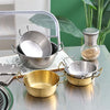17cm 304 Stainless Steel Thickened Double Ear Soup Bowl Snack Bowl Fried Chicken Bowl(Gold)