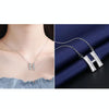 Women Fashion S925 Sterling Silver English Alphabet Pendant Necklace, Style:H
