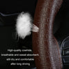 38cm Four-season Embossed Cowhide Hand-sewn Steering Wheel Cover(Black+Red Line)