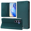 For Samsung Galaxy S24+ / S25+ 5G RC01 Dual-Folded Magnetic Suction RFID Leather Phone Case(Dark Green)