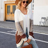 Women Casual Mid-Length Hooded Knit Cardigan Jacket, Size: L(Orange Red)