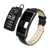 K7 1.14 inch TFT Screen Smart Call Bracelet, BT Call / Heart Rate / Blood Pressure / Blood Oxygen, Strap:Leather Strap(Black)