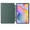 For Samsung Galaxy Tab S6 Lite P610 3-folding Horizontal Flip PU Leather + Shockproof TPU Case with Holder & Pen Slot(Pine Green)