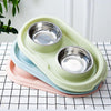 Anti-Skid Pink Pet Bowl - Stainless Steel & Plastic