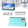 For iPhone 11 RC01 Dual-Folded Magnetic Suction RFID Leather Phone Case(Mint Green)
