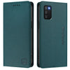 For Samsung Galaxy A03s 166mm RC01 Dual-Folded Magnetic Suction RFID Leather Phone Case(Dark Green)