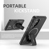 For Samsung Galaxy A35 Armor MagSafe Holder PC Hybrid TPU Phone Case(Black)