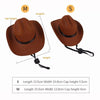 Adjustable Pet Cowboy Hat, Wine Red, S (Dog/Cat Costume)