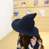 Halloween Personality Wizard Steeple Great Brim Wool Cap(Black)