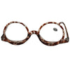Makeup Magnifying Glass Presbyopic Glasses Flip Swivel Reading Glasses, Degree: +350(Tea Color)