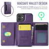 For iPhone 12 / 12 Pro DG.MING MAGKING-K2 Series MagSafe RFID Card Bag Detachable Phone Case(Purple)