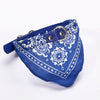 Adjustable Blue Dog Bandana Scarf - PU Leather - Medium
