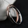 Female Stainless Steel Titanium Steel Ring, Ring Size:8(Rose Gold)