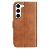 For Samsung Galaxy S23+ 5G Dual-Folded S-shape Leather Phone Case(Brown)