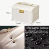 Simple Portable Jewelry Box Earrings Ring Storage Consolidation Box with Drawers, Size : 17.5 x 14 x 13cm(Rose Red)
