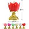 LED Electronic Candle Lotus Lamp Buddha Offering Light Simulation Swing Decorative Lights(Pink)
