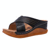 Thick-Bottomed Muffin Wedge Sandals, Shoe Size:36(Black)
