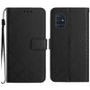 For Samsung Galaxy A71 5G Rhombic Grid Texture Leather Phone Case(Black)